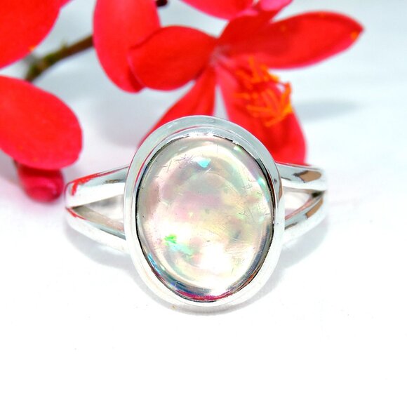 Ethiopian opal Gemstone Ring, Opal 925 Sterling Silver Ring, Natural Opal Ring - Picture 3 of 7